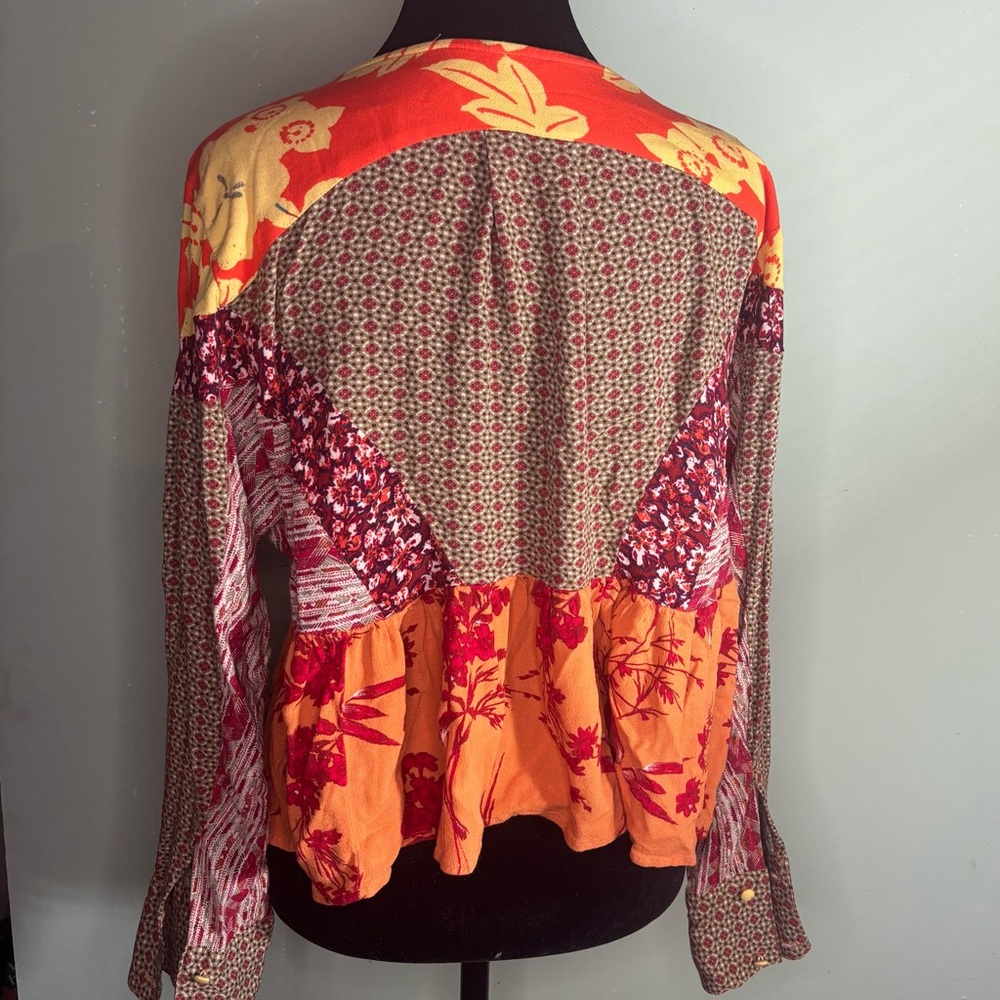 Free People Floral Patchwork Blouse - image 4